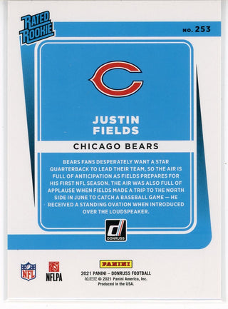 Justin Fields 2021 Panini Donruss Rated Rookie Card #253