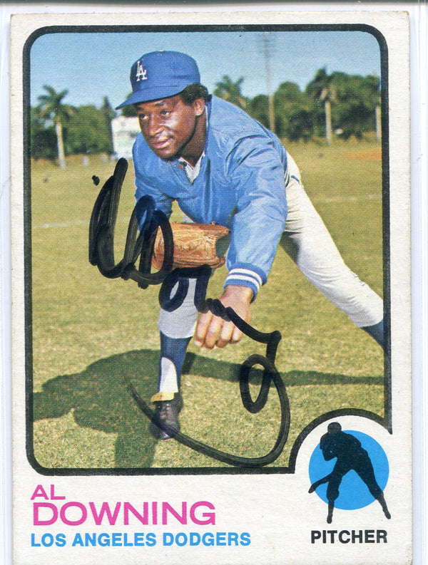 Al Downing Autographed 1973 Topps Card #324