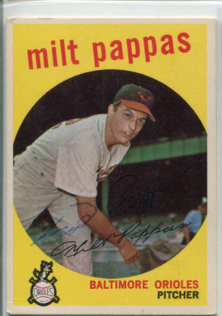 Milt Pappas Autographed 1959 Topps Card