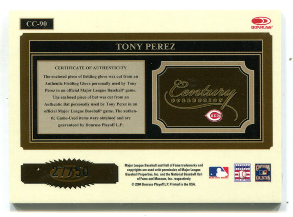 Tony Perez 2003 Century Collection Throwback Threads Bat Card /50