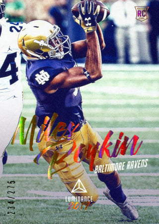 Miles Boykin 2019 Panini Luminance Gold Rookie Card 234/275