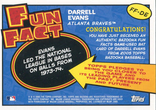 Darrell Evans 2005 Topps Bat Card