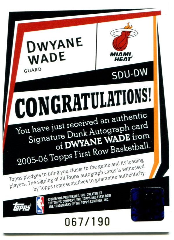 Dwayne Wade Signature Dunk Auto 2006 067/190