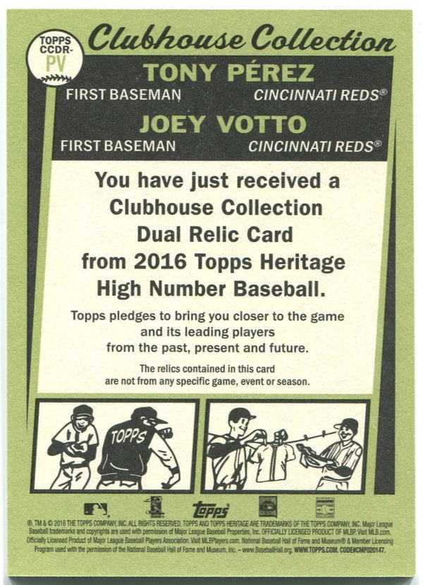 2022 Topps Heritage CLUBHOUSE COLLECTION JOEY VOTTO JERSEY REDS