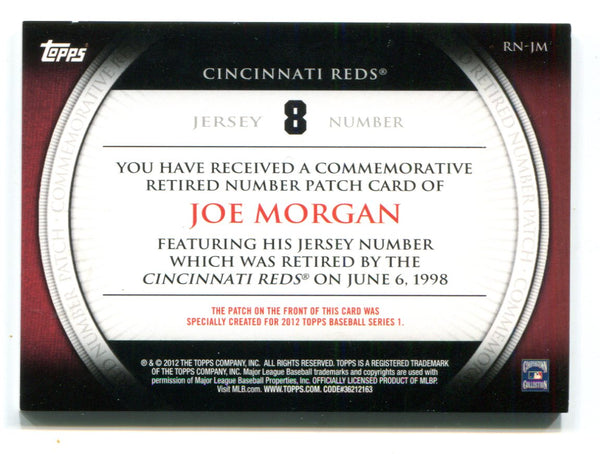 Joe Morgan 2012 Topps Commemorative Patch #RNJM Card