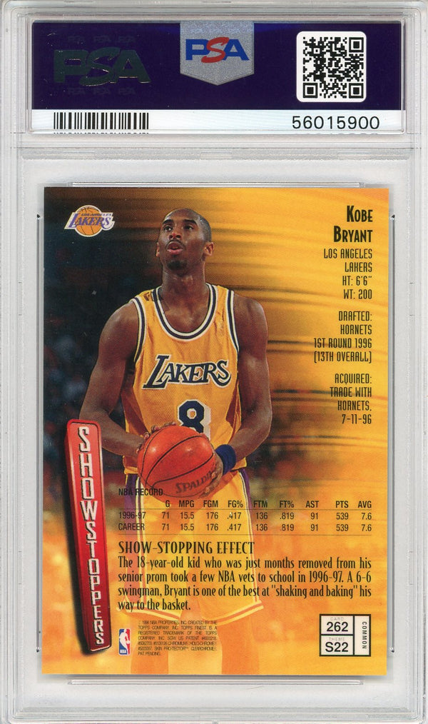 Kobe Bryant 1997 Topps Finest w/Coating Card #262 (PSA)