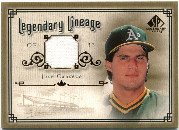 Jose Canseco Legendary Lineage Legendary Cuts Jersey Card