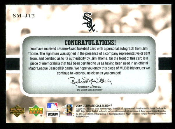 Jim Thome 2007 Ultimate Star Game Used/Autographed Card #6/15