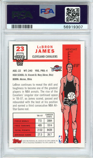 LeBron James 2007 Topps 50th Anniversary Card #23 (PSA)