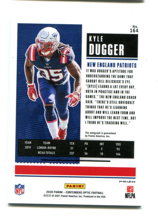 Kyle Dugger 2020 Panini Contenders Optic Auto #164 Card