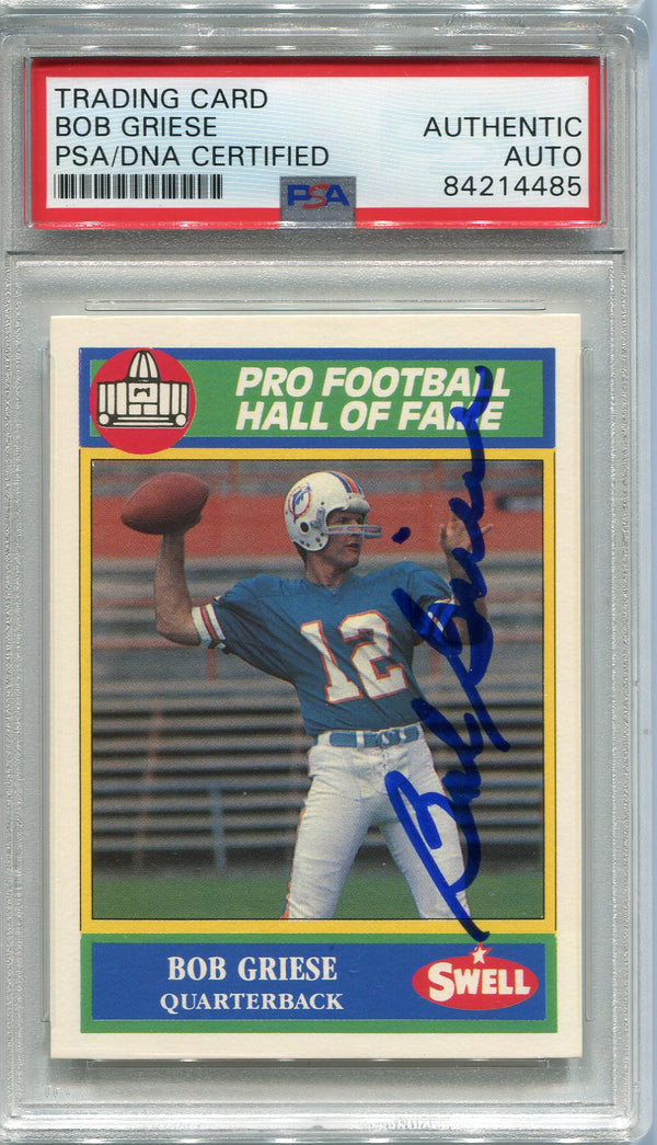 Bob Griese Autographed 1990 Swell Card #155 (PSA)