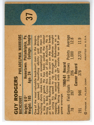 Guy Rodgers 1961 Fleer Card #37