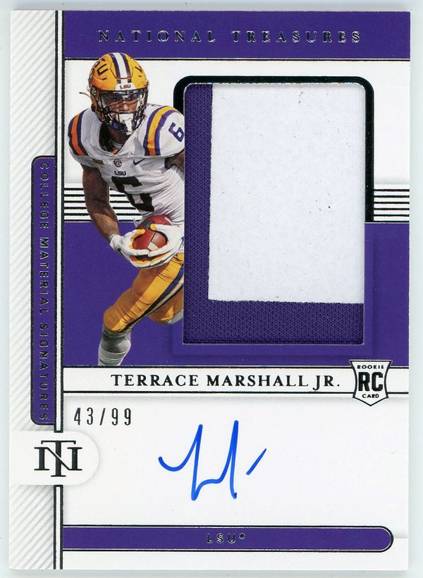 Terrace Marshall Jr. Autographed 2021 Panini National Treasures Collegiate Rookie Jersey Card