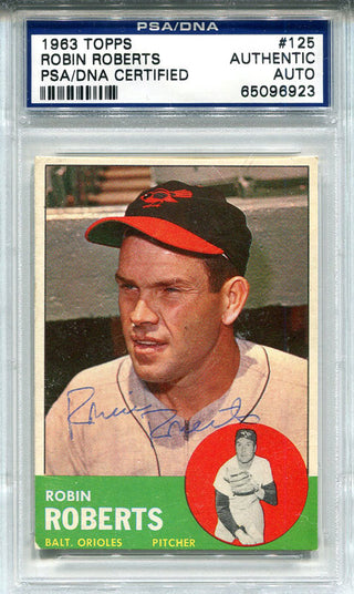 Robin Roberts Autographed 1963 Topps Card
