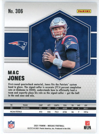 Mac Jones 2021 Panini Mosaic Rookie Card #306