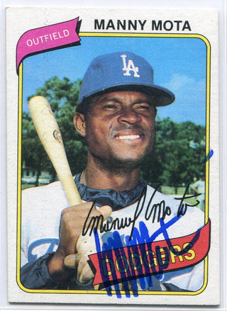 Manny Mota Autographed 1980 Topps Card