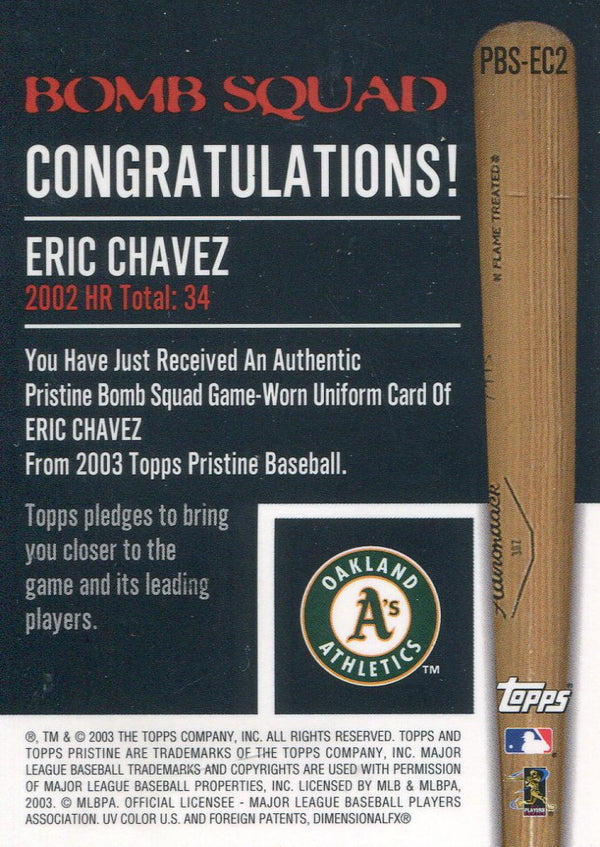 Eric Chavez 2003 Topps Jersey Card