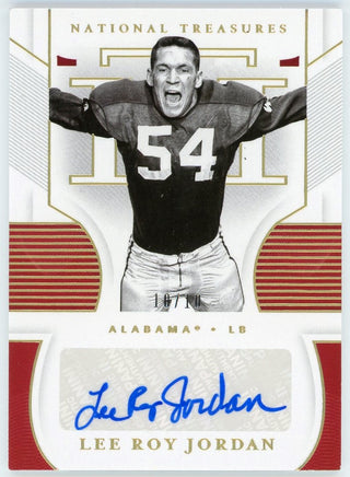 Lee Roy Jordan Autographed 2021 Panini National Treasures Collegiate Card