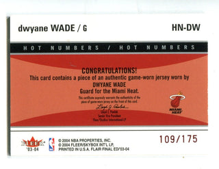 Dwyane Wade 2003 Flair Final Edition Hot Numbers #HNDW /175
