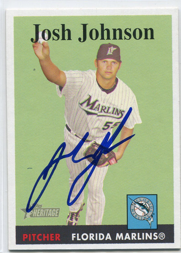 Josh Johnson Autographed 2007 Topps Heritage Card