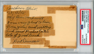 Pat Duncan Autographed Government Postcard (PSA)