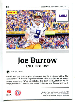 Joe Burrow 2020 Panini Chronicles Draft Picks Rookie Card