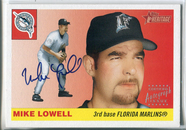 Mike Lowell Autographed 2004 Topps Heritage Card