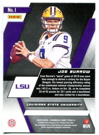 Joe Burrow 2020 Panini Chronicles Draft Picks Xr Rookie Card