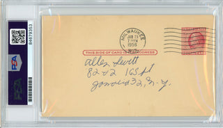 Al Simmons Autographed Government Postcard (PSA)