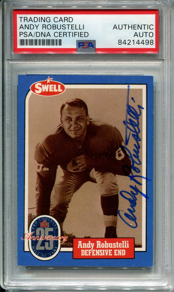 Andy Robustelli Autographed 1988 Swell Card #104 (PSA)