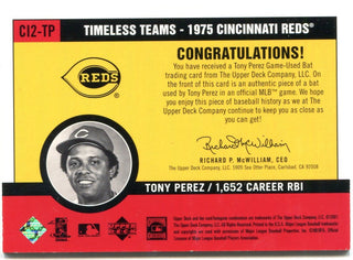 Tony Perez Upper Deck Vintage Bat Card