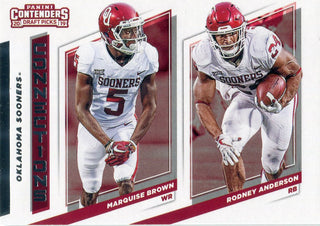 Marquise Brown Rodney Anderson 2019 Contenders Draft Picks Rookie Card