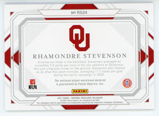Rhamondre Stevenson 2021 Panini National Treasures Collegiate Jersey Card