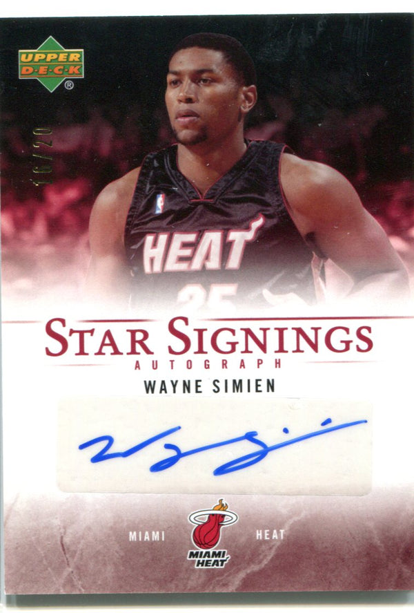 Wayne Simien 2007 Upper Deck Star Signings Autographed Card #16/20