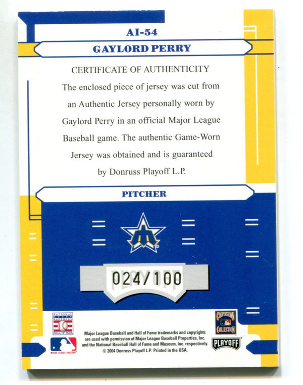 Gaylord Perry 2004 Donruss Playoff Absolute Ink #AI54 Card /100