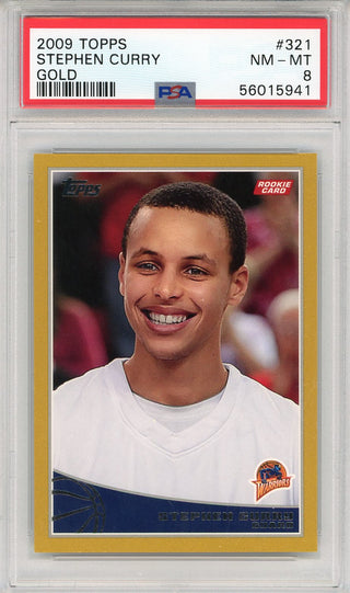 Stephen Curry 2009 Topps Gold Rookie Card #321 (PSA)