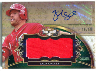 Zack Cozart Autographed 2013 Topps Triple Threads Jersey Card