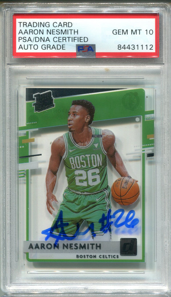 Aaron Nesmith 2020-21 Donruss Rated Rookie #65 PSA Auto GEM MT 10 RC