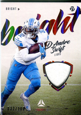 D'Andre Swift 2021 Panini Luminance Rookie Jersey Card 32/100 #BB-DS
