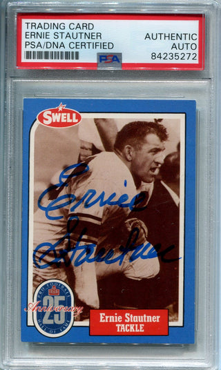 Ernie Stuatner 1988 Autographed Swell Football Card (PSA)