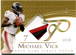 2002 Upper Deck Ultimate Collection Michael Vick Game Jersey Patch 14/25