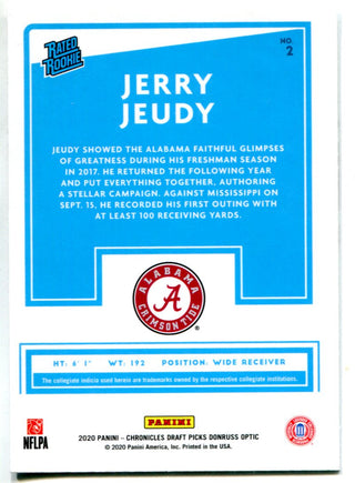 Jerry Jeudy 2020 Panini Chronicles Draft Picks Donruss Optic Rookie Card