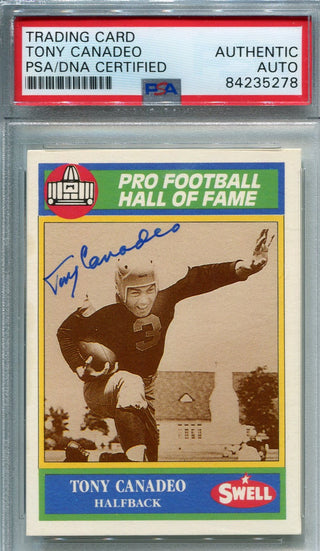 Tony Canadeo 1990 Autographed Swell Football Card (PSA)
