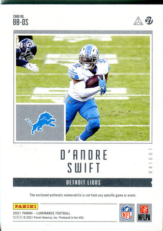 D'Andre Swift 2021 Panini Luminance Rookie Jersey Card 32/100 #BB-DS
