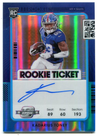 Kadarius Toney 2021 Panini Contenders Optic Rookie Ticket Auto Card #110 /35