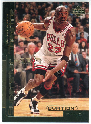 Michael Jordan 1999 Upper Deck Ovation Superstar Theatre Card #ST1