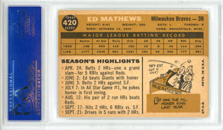 Eddie Mathews Signed Milwaukee Braves 8x10 Career Highlight Stat Card (PSA  COA)