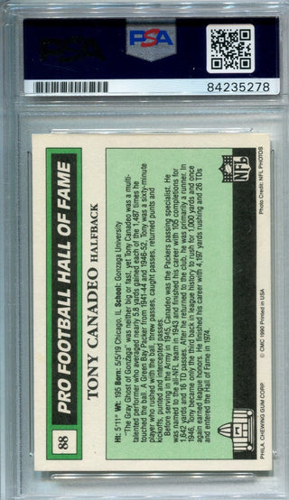 Tony Canadeo 1990 Autographed Swell Football Card (PSA)