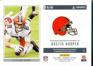 Austin Hooper 2021 Panini Luminance Autographed Game Worn Jersey Card 17/75 #AJ-AH