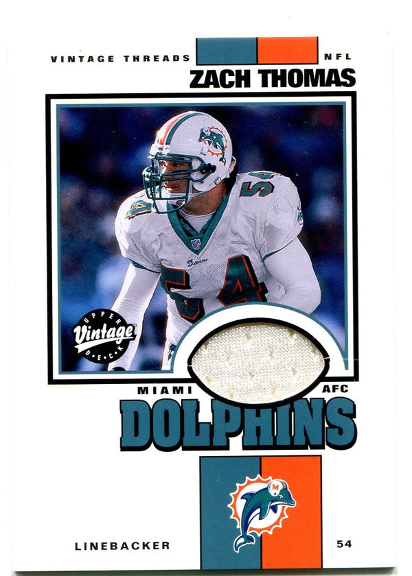 Zach Thomas Upper Deck Vintage Threads Jersey Card